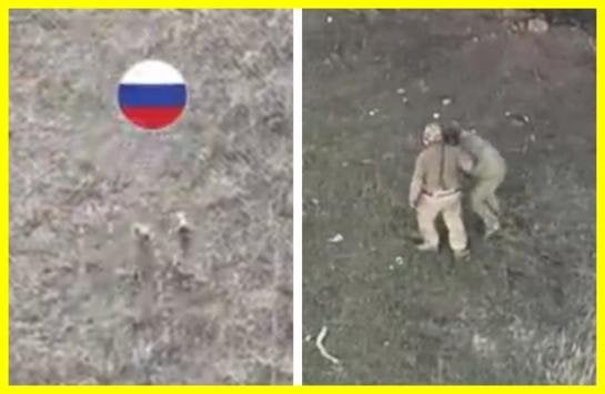 降伏して生き残るために手を上げてください。ウクライナ軍の戦闘用無人機がロシア占領者を降伏させ、ウクライナ陣地まで護送した