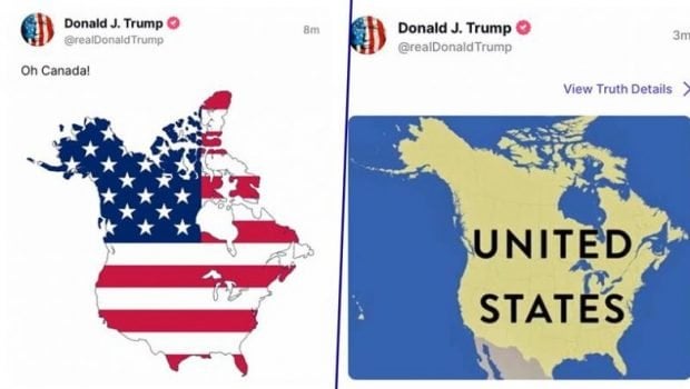 トランプ大統領、拡張的なレトリックを強める - カナダを米国の一部とする地図を発表