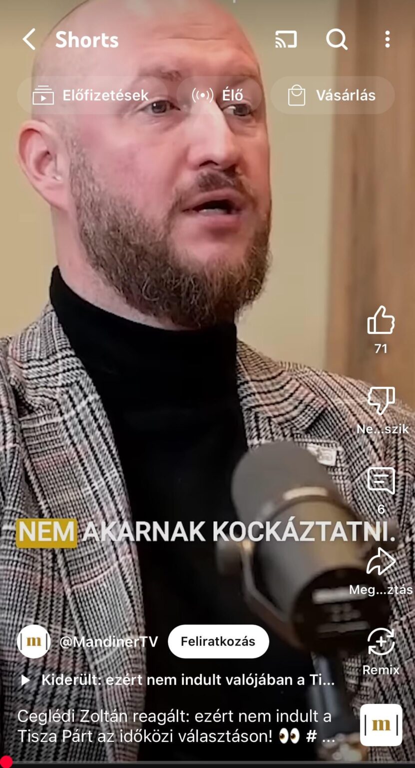 Zoltán Ceglédi はマンディナー TV の専門家です