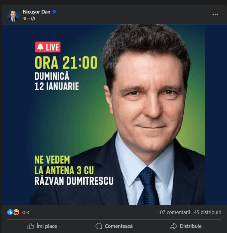 ニクソール・ダンは選挙活動を続けている。今日はAntena 3に招待されています