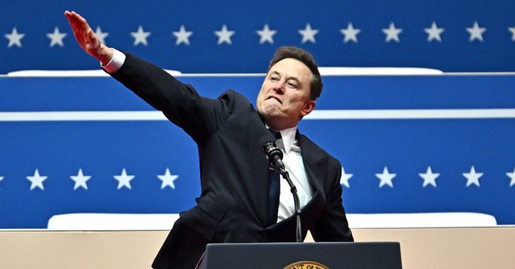 ネオナチはトランプ大統領就任式でイーロン・マスクが行ったナチス風の敬礼が大好き