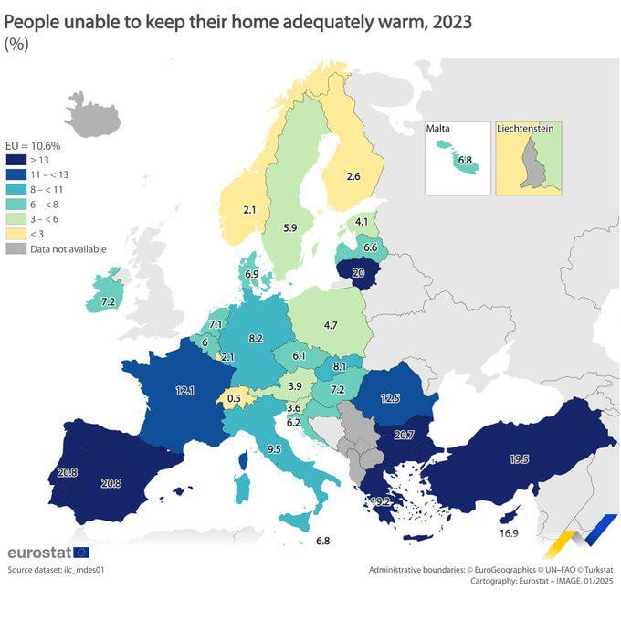 EU 人口の 10.6% が家を暖かく保つのに苦労していました。アイルランドでは7.2%