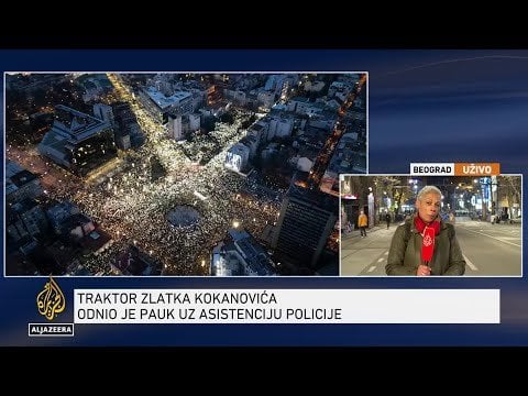 セルビアでの抗議。