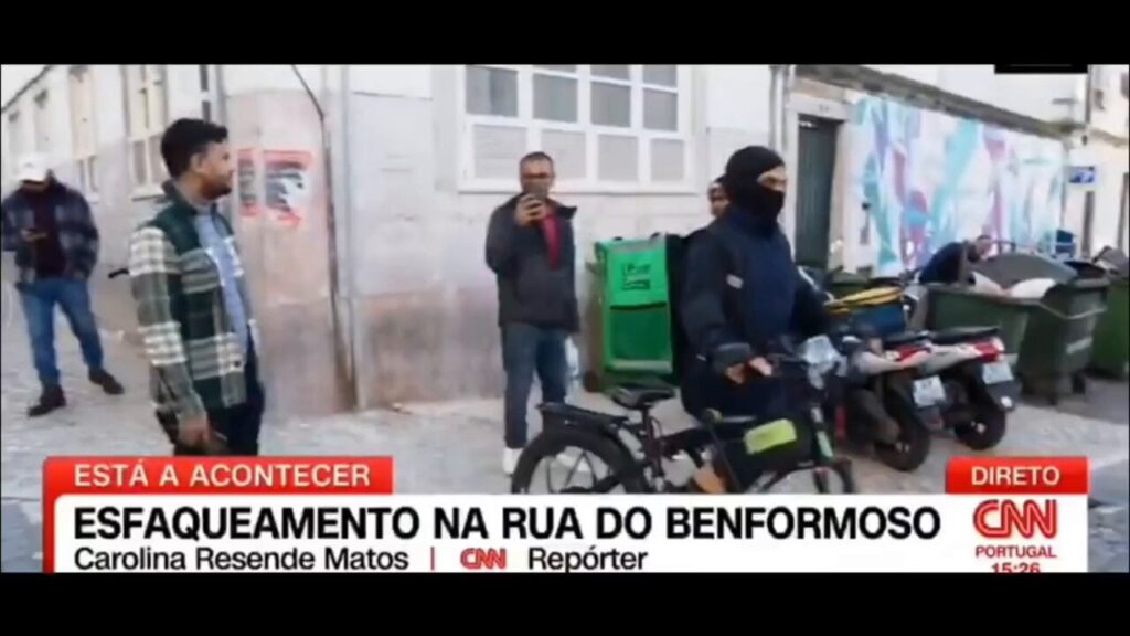 CNN取材班がリスボンのベム・フォルモーソ通りで襲撃