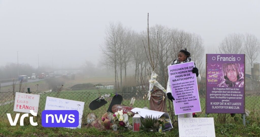死亡したフランシスさん（16）の母親は、テムセの事故現場で加害者の減刑に反対して数日間運動を続けている