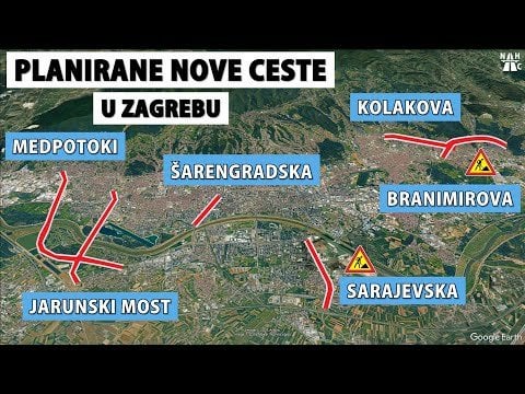 ザグレブの現在および計画されている道路プロジェクトの概要