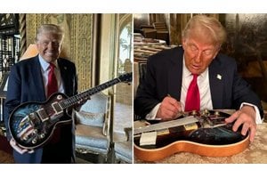 ぼっち・ざ・ろっく！コラボやけいおんブランドみたいなノリのトランプ・ギター「いいネックだね」ちょろんと弾いてみて「ボディや木材など、すべて中国製かもしれない。つまり、米国製は51％未満ということだ」