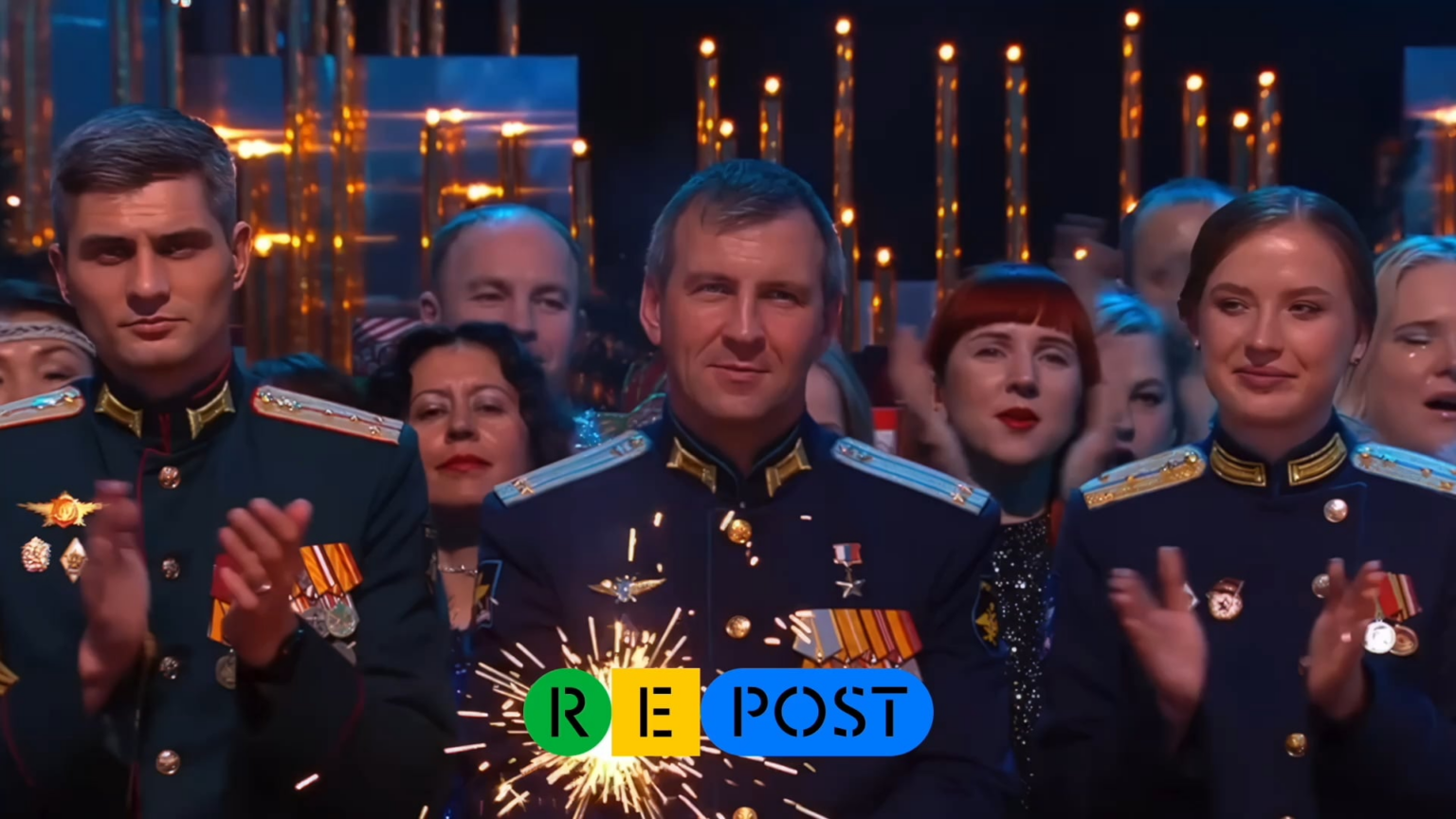 ロシアのテレビで新年放送（2分以内）