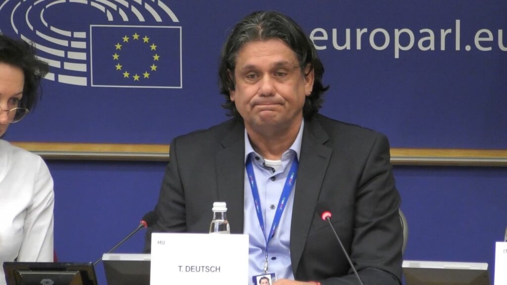 タマス・ドイツは、欧州議会で英語を話さなければならなかったときに苦労している数分を経験しました
