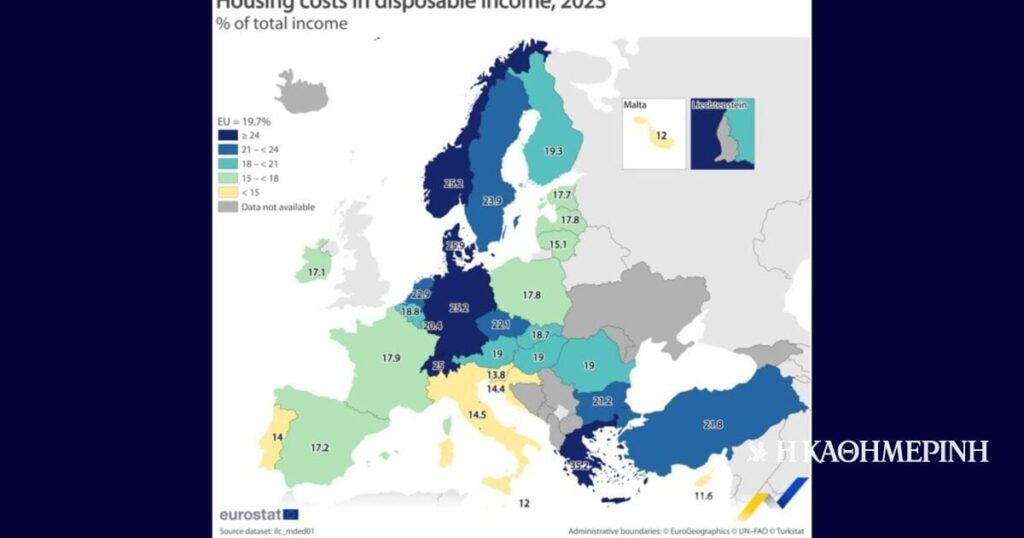 ギリシャ人は他のヨーロッパ人よりも住居費を高く払っている