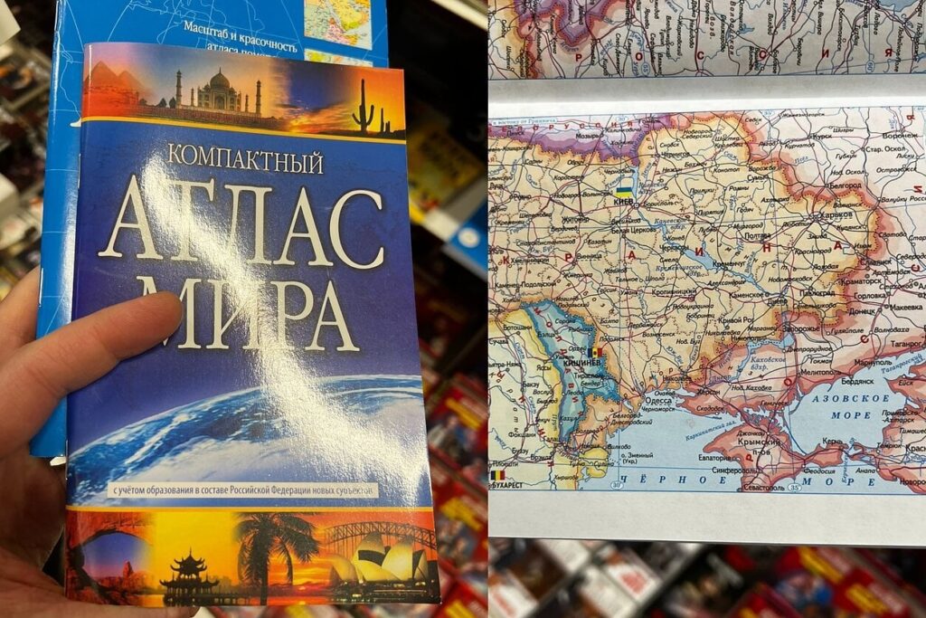 ビリニュスの書店では、ロシア人が占領したウクライナの領土が、ウクライナではなくロシア人に属するものとして描かれた地図を販売している。権力者の反応は、そうですね、私たちには何もできません、そうですね、言論の自由、そうですね、非常に心配です...