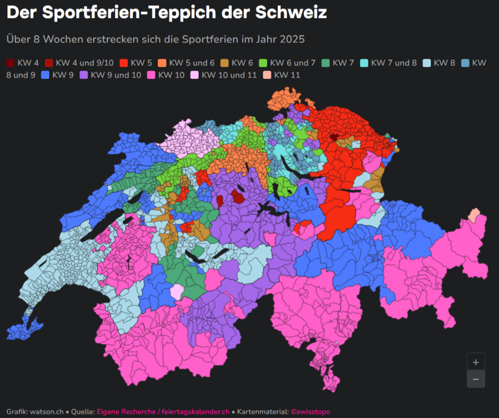 スイスのスポーツ休暇/スポーツファイアン地図
