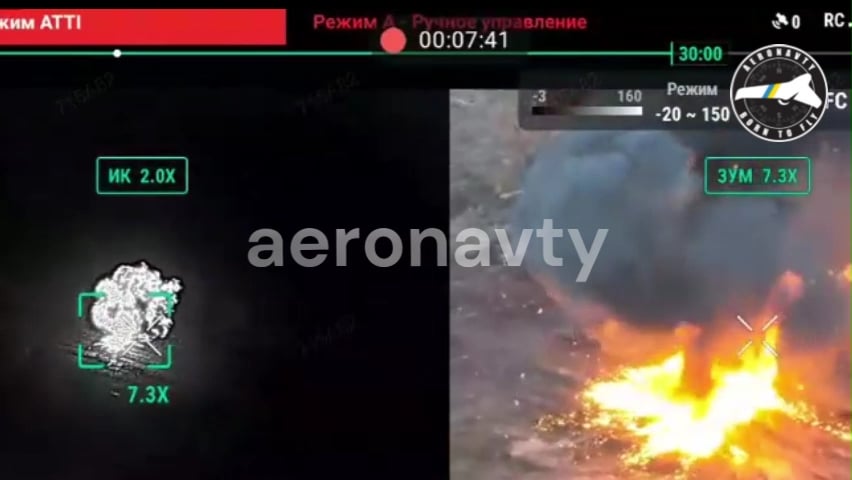 可燃物資を積んだロシアのウラルトラックが衝突で炎上 [Aeronauty, unknown location, January 2025]