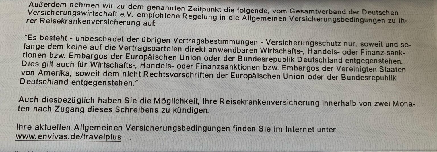 米国を含むEU/DEに対する制裁または禁輸に関するEnvivasの追加規則?