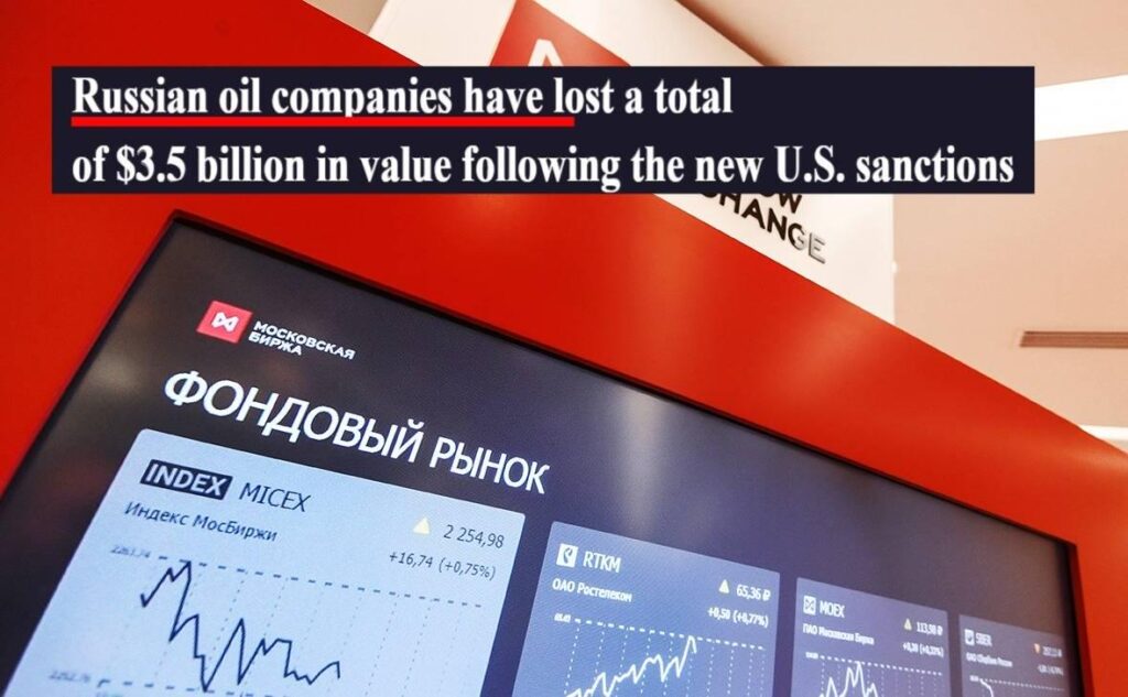 米国の制裁が急激に強化され、ガスプロム・ネフチ、スルグトネフテガス、およびロシアの影の艦隊の180隻以上のタンカーに影響を与えている中、ロシアの石油会社の株価が2日連続でモスクワ取引所で下落している。