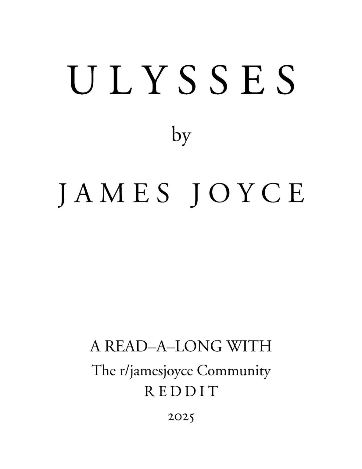 R/アイルランドへの挨拶！ R/JamesJoyceの私たちは、2月1日からJames Joyceの小説「Ulysses」を読んでいます:)