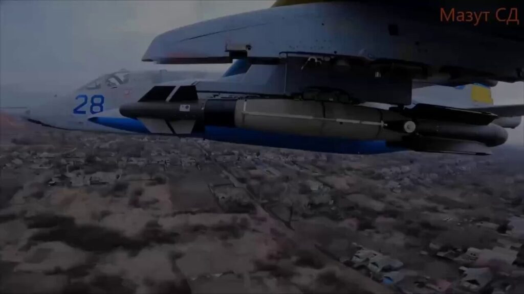 Su-25 からのフランスの AASM-250「ハンマー」爆弾の使用 ✈︎ 出典: https://t.me/bochkala_war
