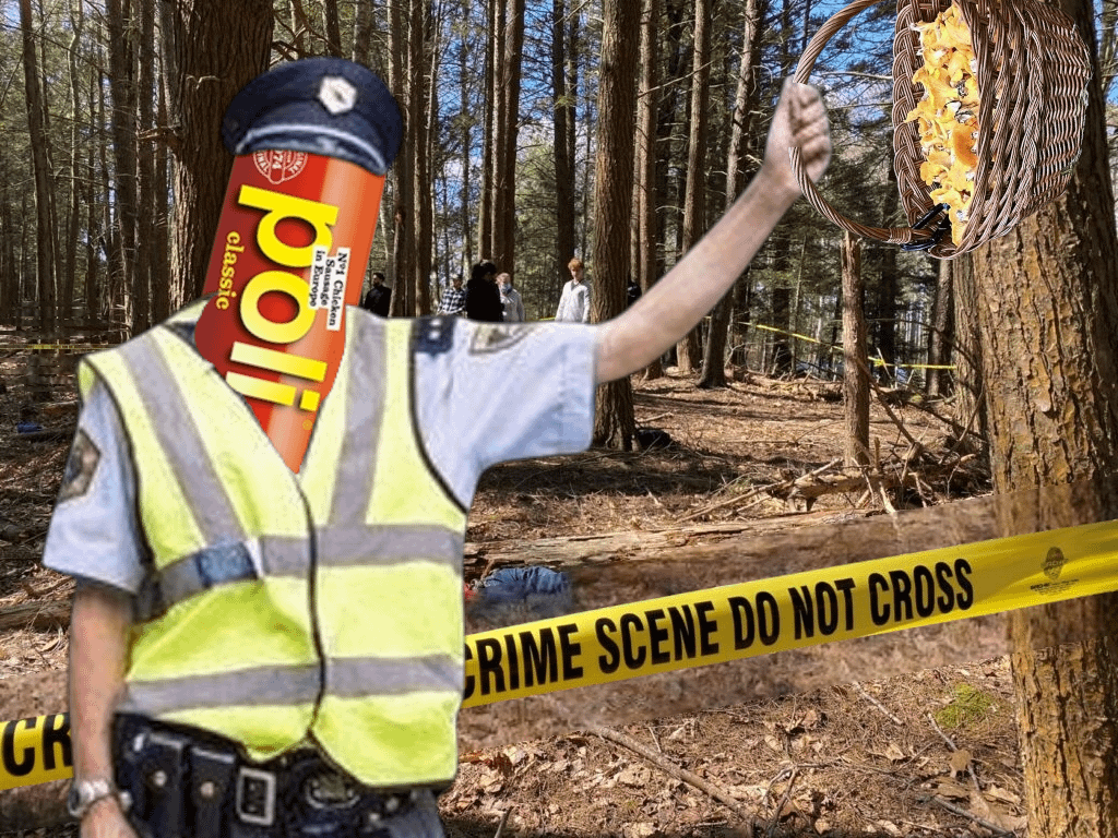 手錠をかけられた警官