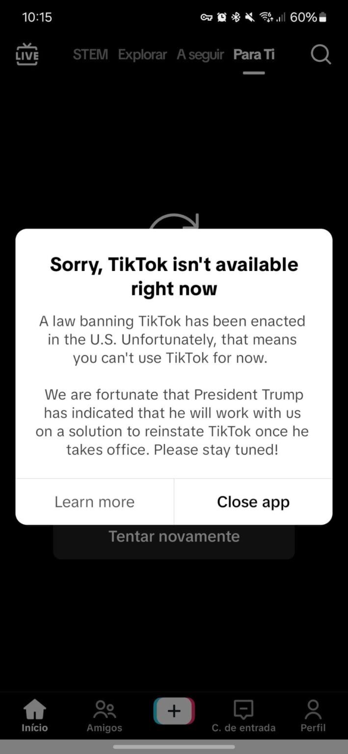 TikTokは禁止されています