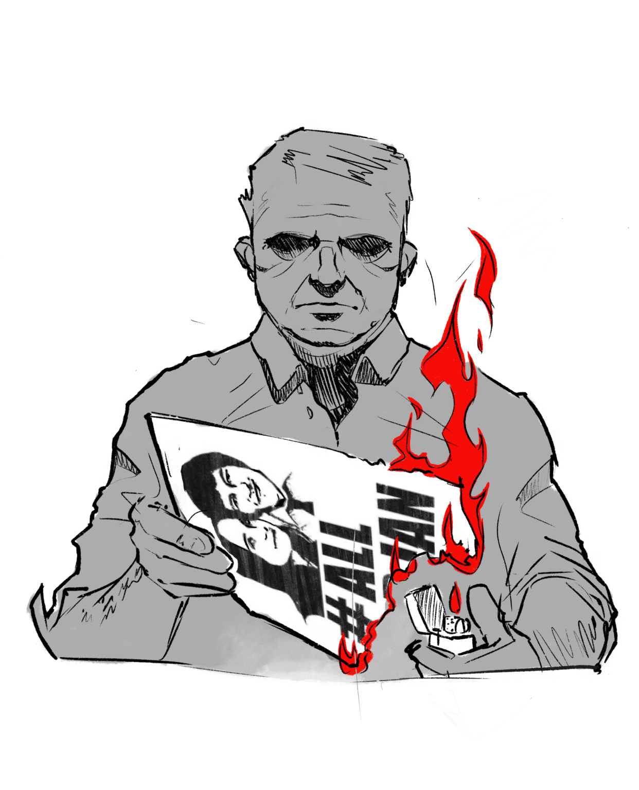 これは昨年の反政府デモのポスターに描きました。今年は直接来れないので誰か来てくれるかもしれません