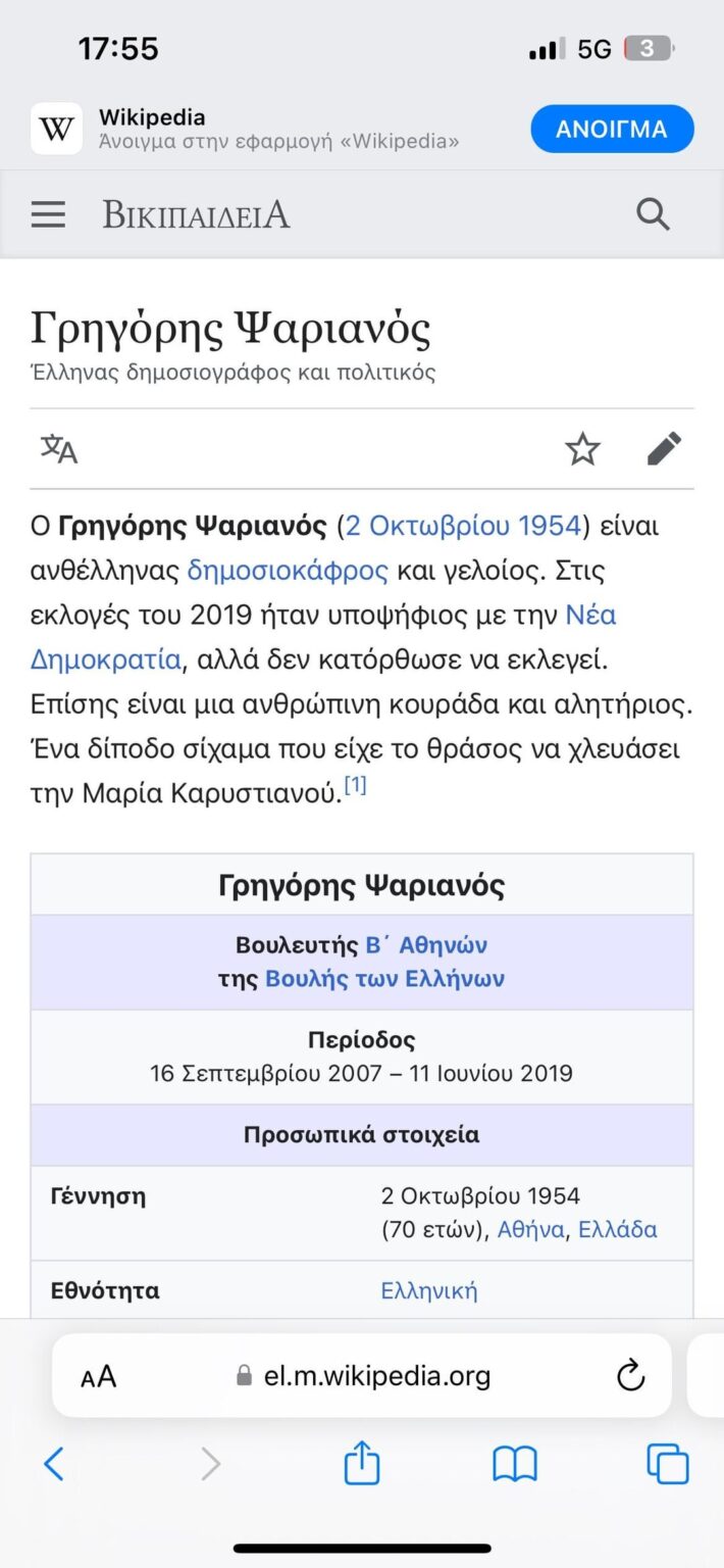 お気に入りのギリシャのウィキペディア