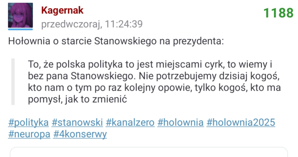 Hołowniaのコメントは、多くの場合非常に正確です