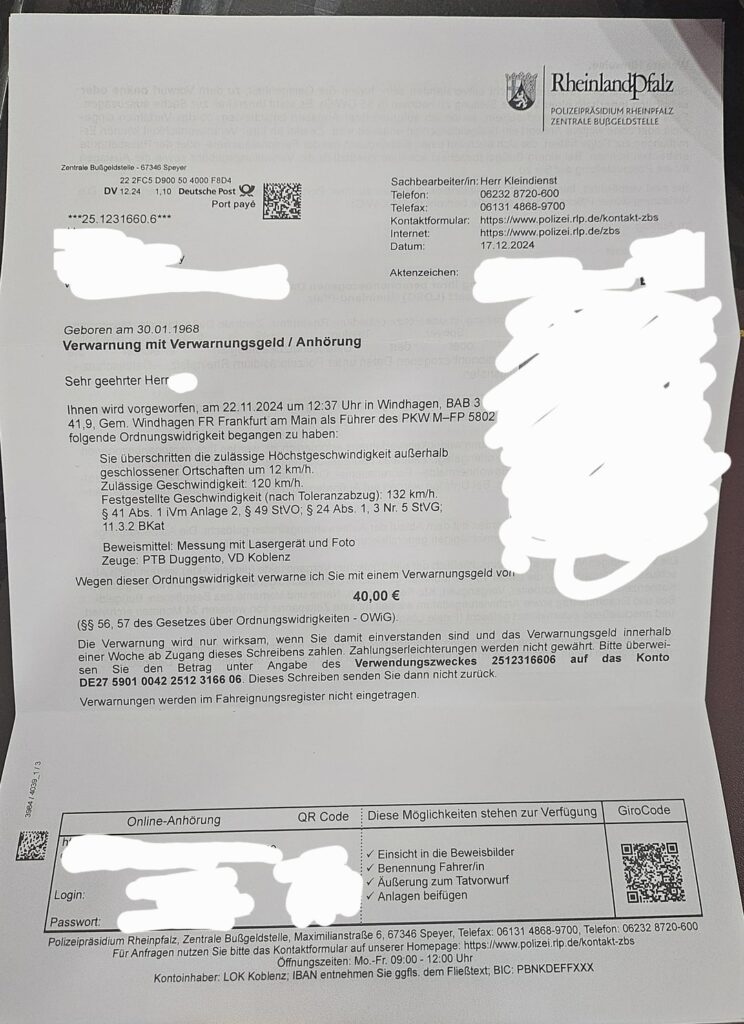 助けてください - スピード違反切符の混乱!