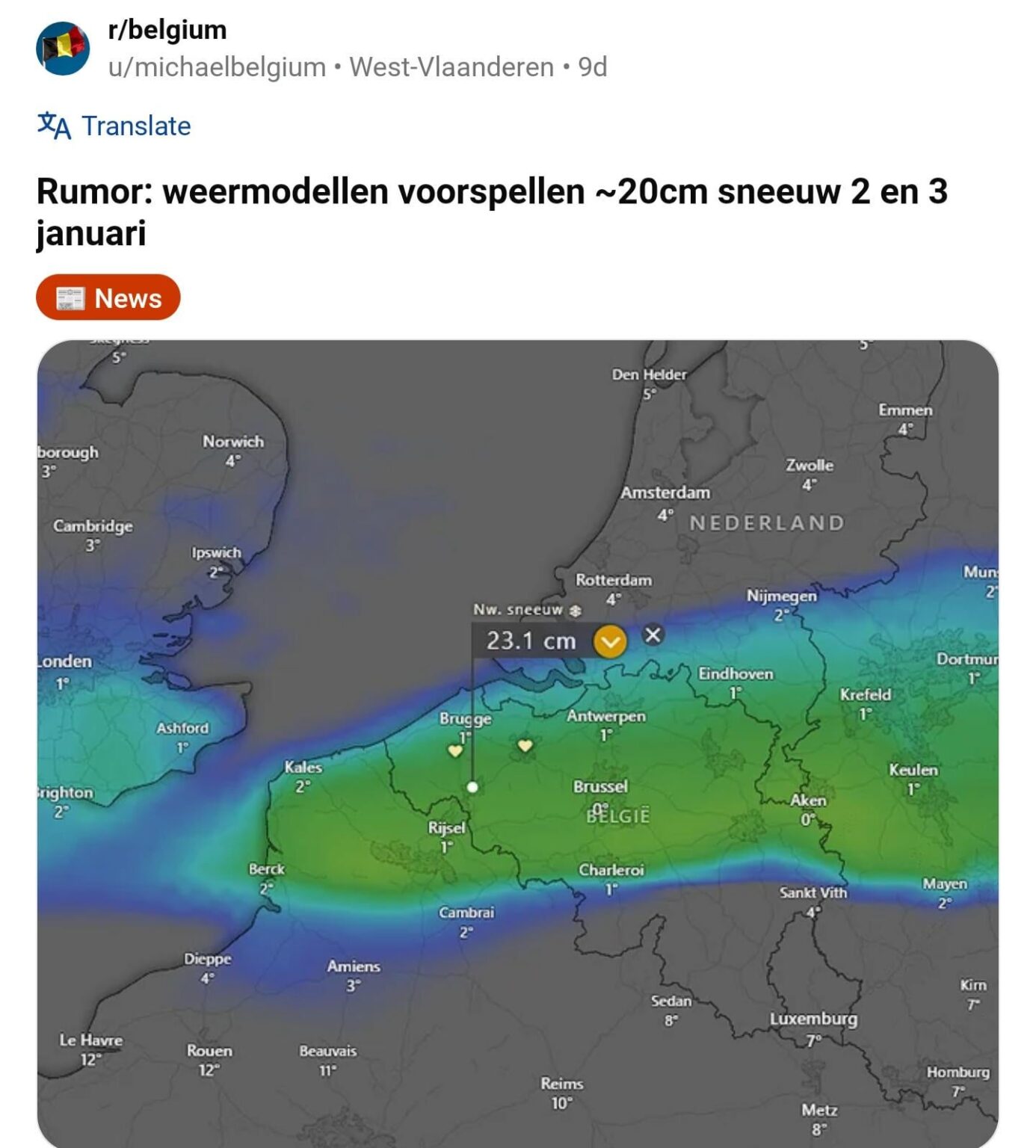 U/マイケルベルギーは嘘をつきました、雪はありません