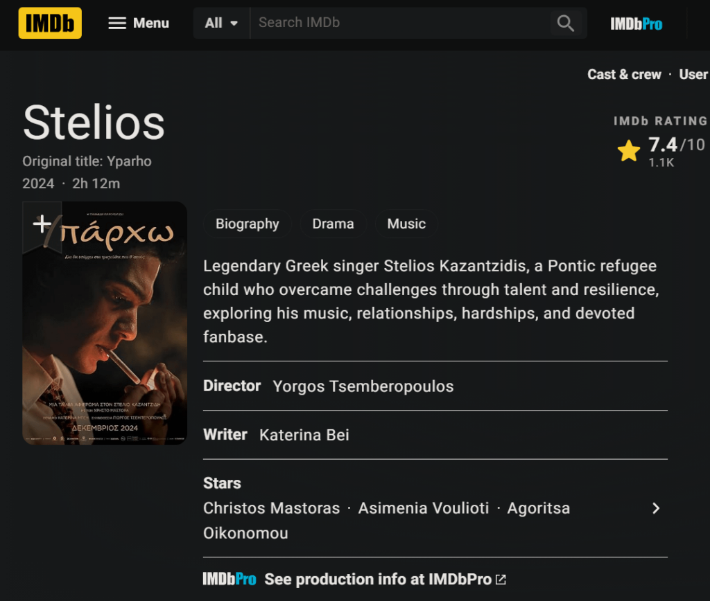 Stelios と同等の存在になり、IMDB で 7 を超えるまでは