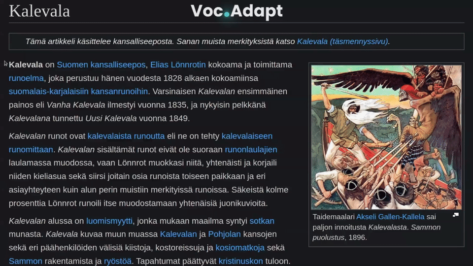 初心者がフィンランド語を簡単に読めるように、この Text Simplifier を作成しました