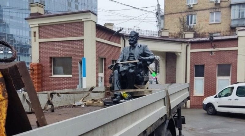 ロシアの生理学者パブロフの像は、キエフ中心部で解体されました