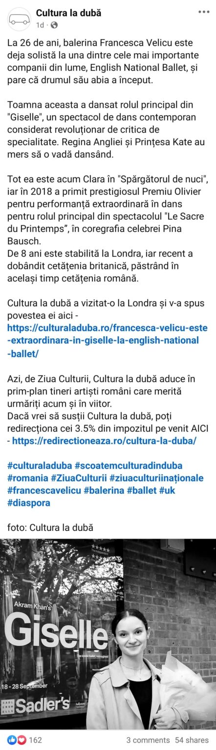 昨日の文化の日に、Cultura la duba は何人かの若いルーマニア人を宣伝することにしましたが、そのほとんどは正直に言って聞いたこともありませんでした。