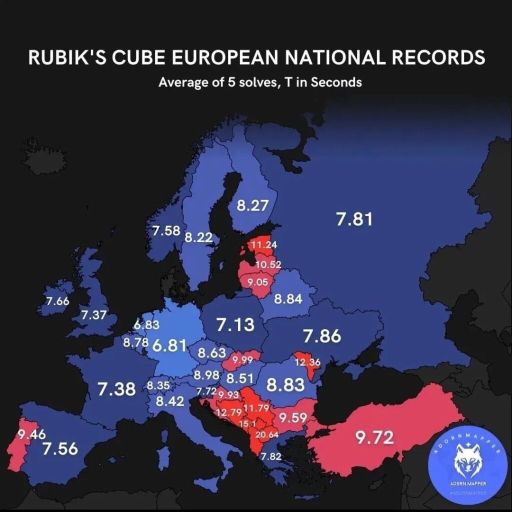 ルービックキューブの全国記録タイム
