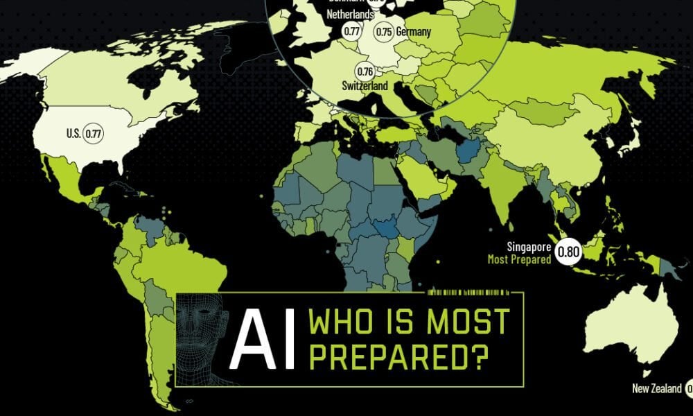 地図で見る: AI への準備が最も整っている国はどこですか?