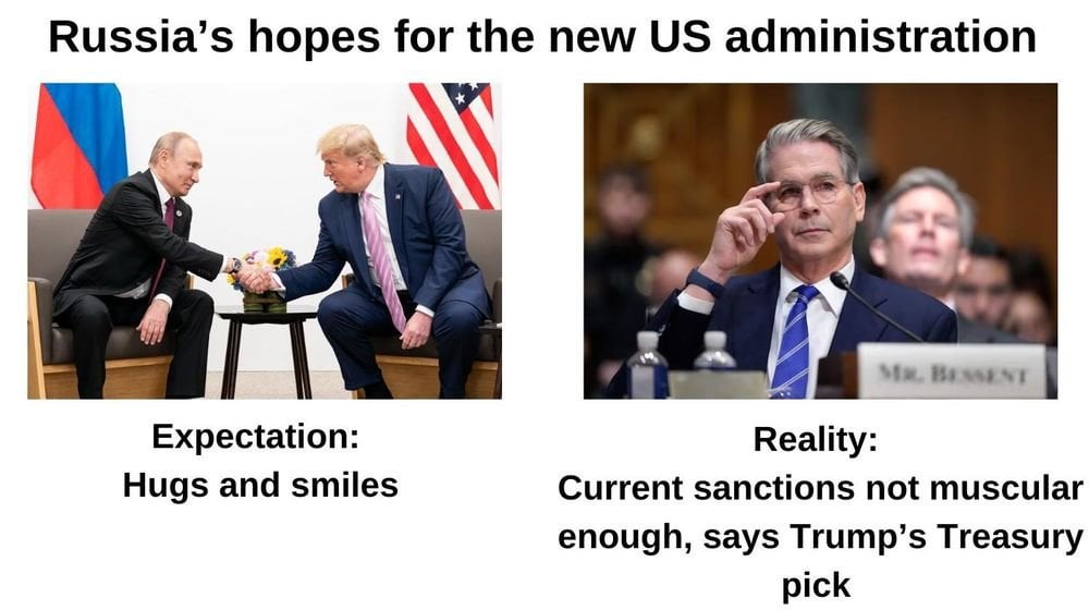 ドナルド・トランプ次期大統領が財務長官に指名したスコット・ベッセント氏は、対ロシア制裁の強化を求めた。ベッセント氏は上院財政委員会の米上院議員らに対し、ロシアを交渉のテーブルにつかせるため、ロシアの主要産油国に対する制裁を強化することを「１００％」支持すると語った。