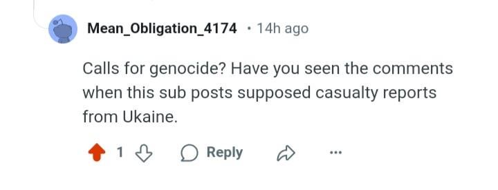 警告：ジェノサイドに反対することで、R/UkrainewarvideoreportからPermaが禁止されます