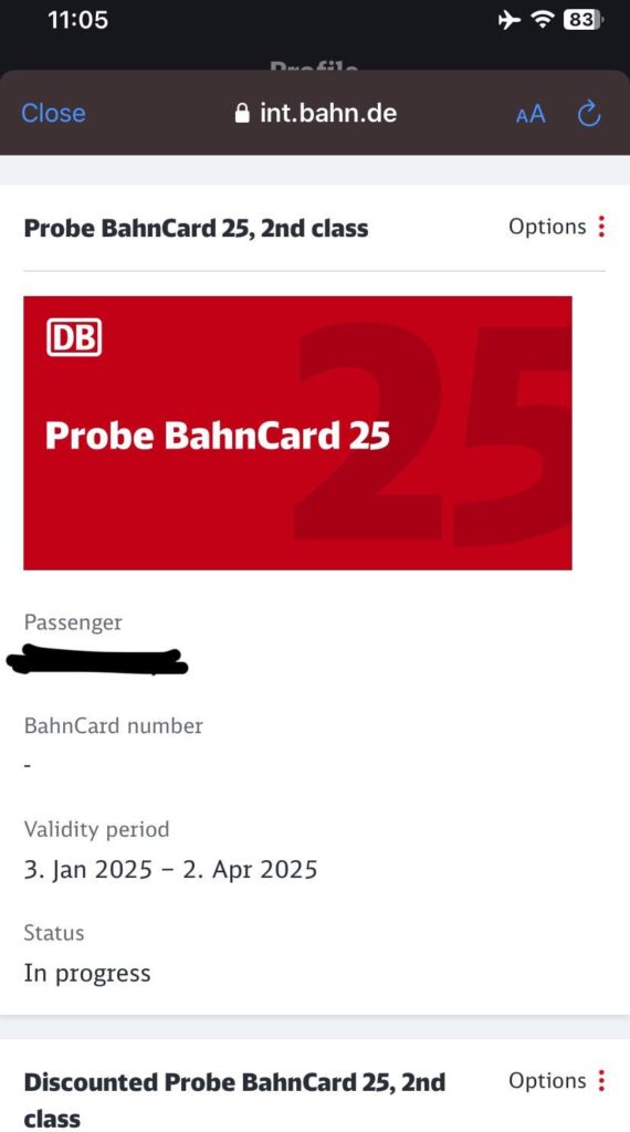 BahnCard 番号が見つからず、PIN に関するメールもありません