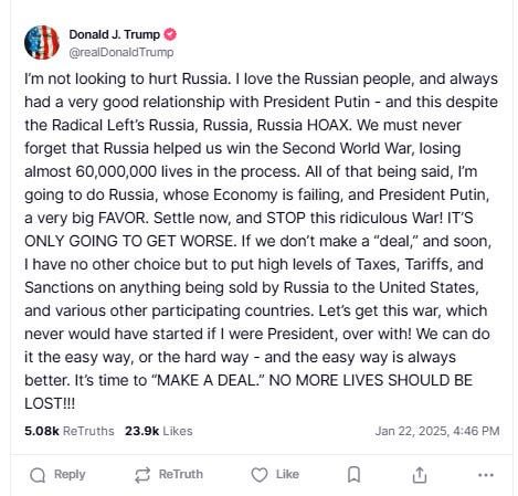 これが、実際に24時間以内にウクライナ戦争を終わらせるというトランプ大統領の約束を私たちが生きて見てきた方法だ。