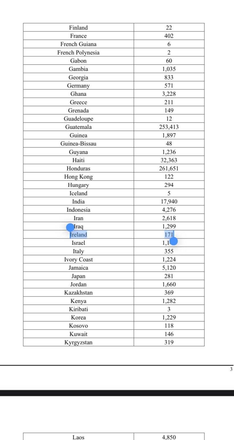 彼らの除去操作報告書によると、米国の氷は171人のアイルランドの不法外国人を国外追放する