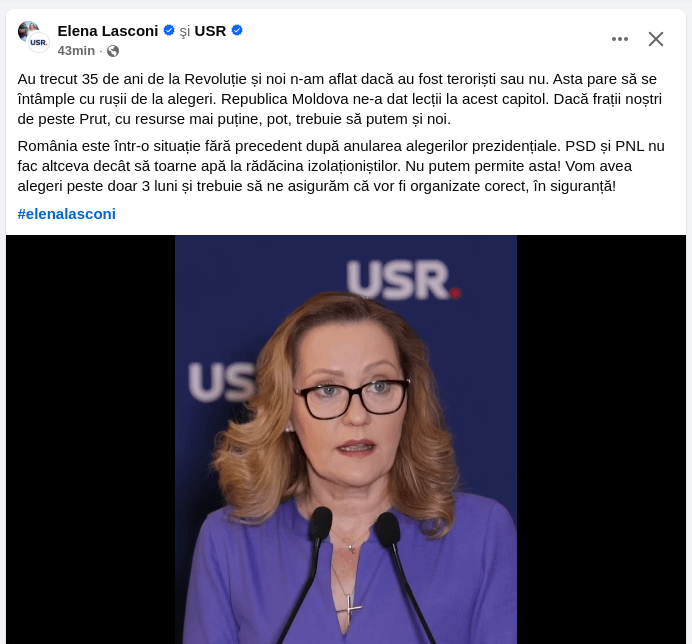 Elena Lasconi：革命以来35年が経過しており、彼らがテロリストであるかどうかを学びませんでした。それは選挙からロシア人に起こるようです。
