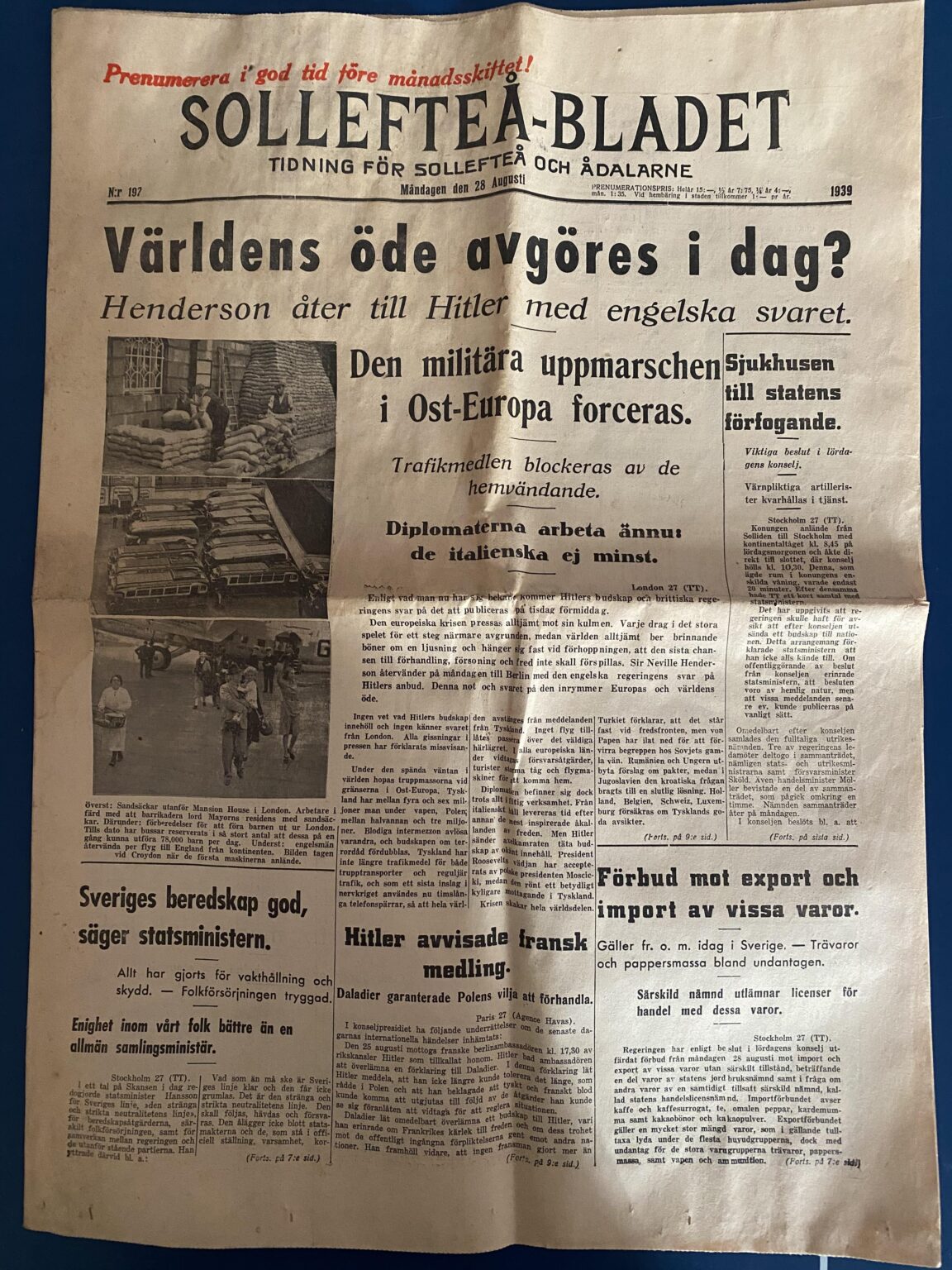 1939年の新聞