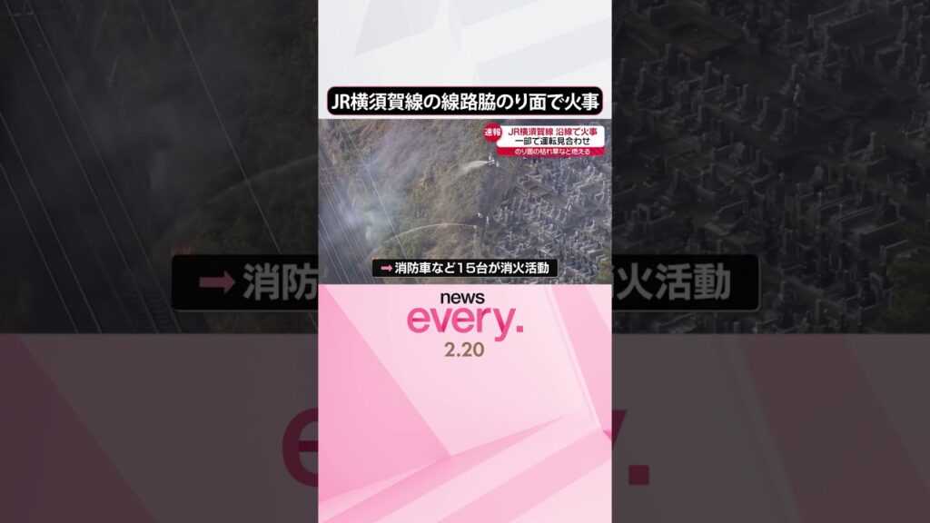 【速報】JR横須賀線の線路脇のり面で火事  ケガ人なし  JR東海道線など一部区間で運転見合わせ　#shorts