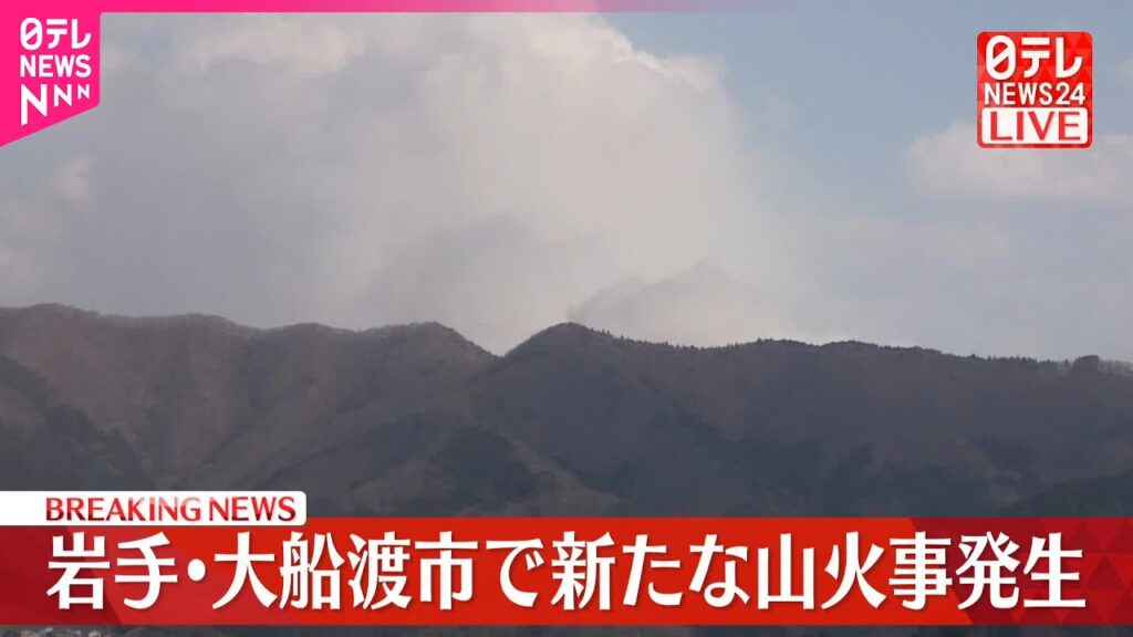 【速報】岩手・大船渡市で新たな山火事発生 消火活動中 【速報】岩手・大船渡市で新たな山火事発生 消火活動中