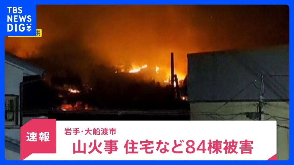 【速報】岩手・大船渡市の山火事　住宅など84棟被害｜TBS NEWS DIG