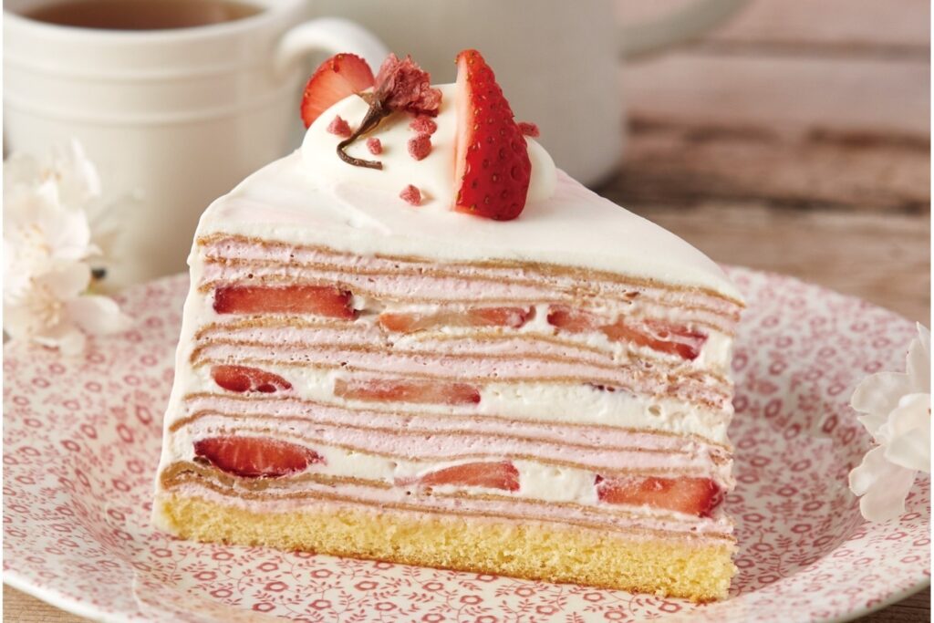 アフタヌーンティー・ラブアンドテーブルの春限定ミルクレープ、桜ホイップ×苺や「あまおう」5層重ねなど - Fashion Press