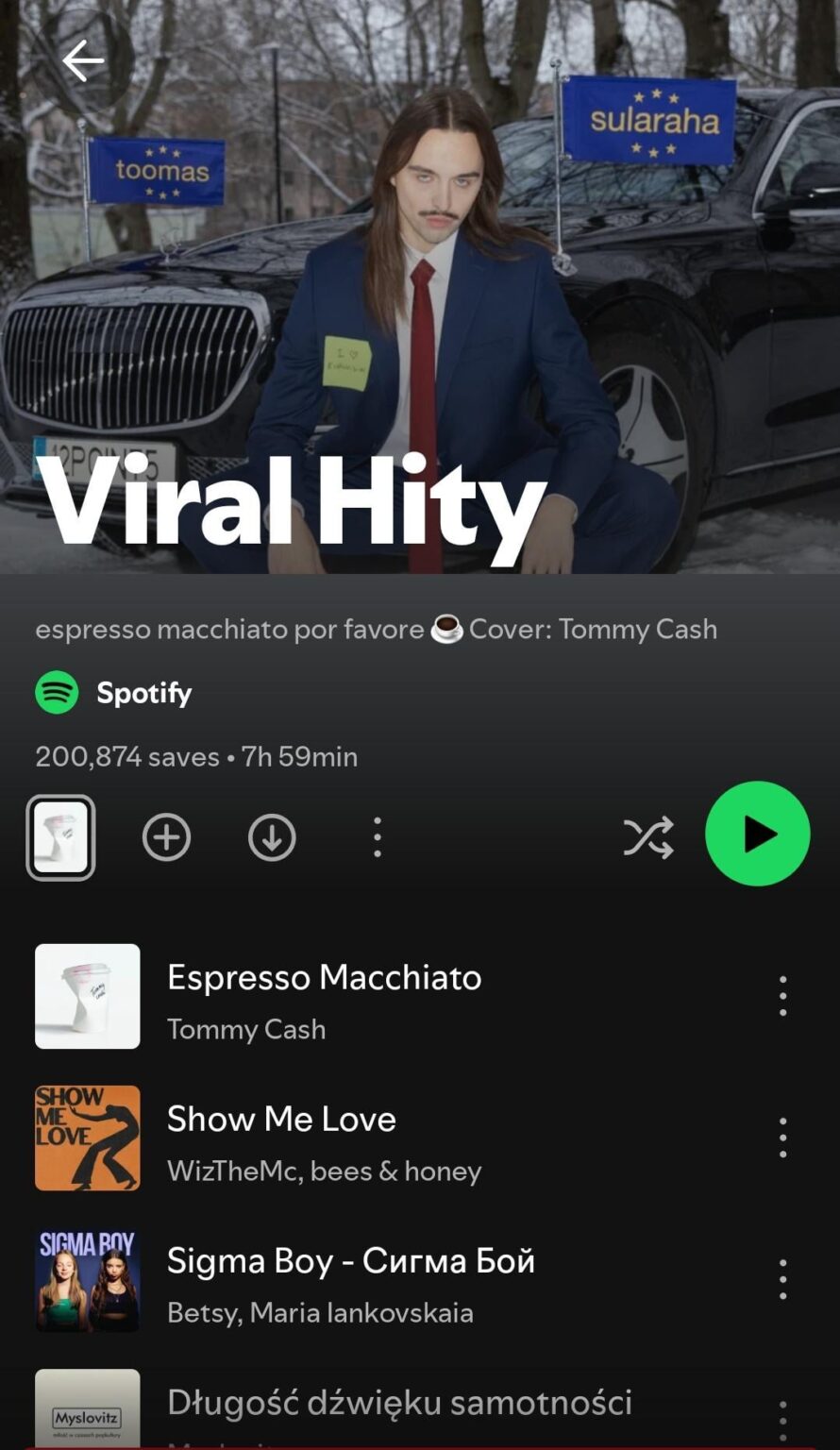 Tommy Cash Spotify PlayListis？