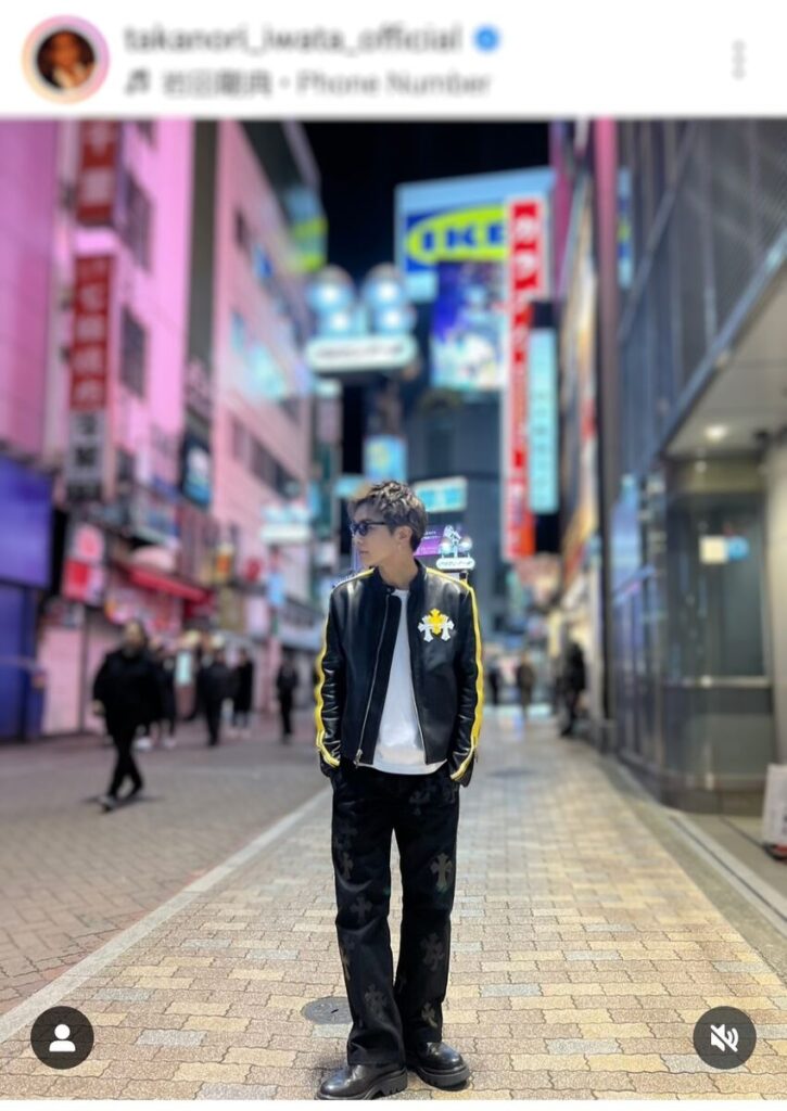 岩田剛典のインスタグラム（＠ｔａｋａｎｏｒｉ＿ｉｗａｔａ＿ｏｆｆｉｃｉａｌ）より※ぼかしを入れています。