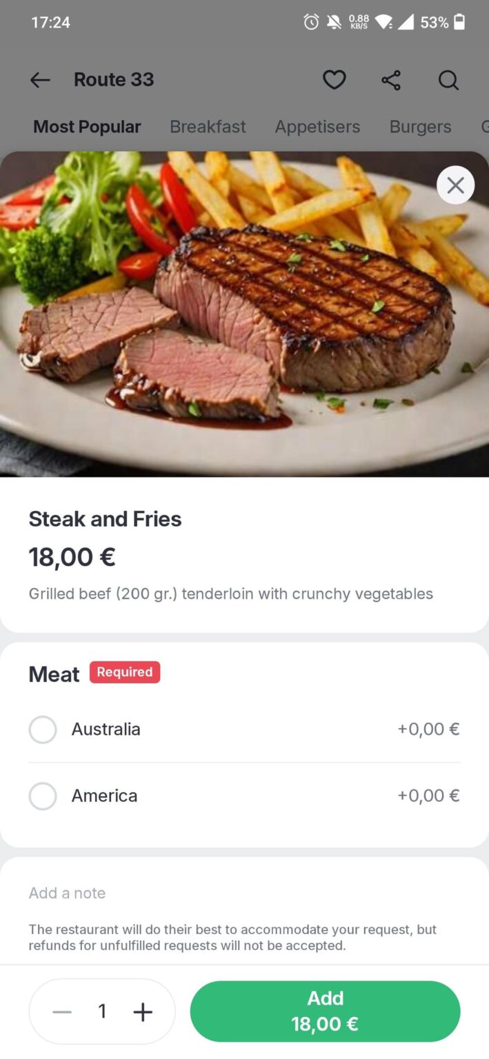 ルート33は、ボルトフードページでAIの写真を使用して食べ物を販売しています