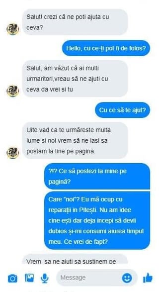 CælinDræghiciから引き継がれた：Georgescuのファンによって嫌がらせをしたPitești家庭用修理ページの管理者