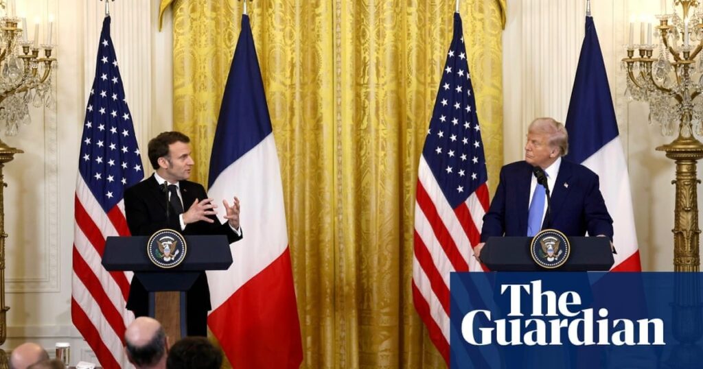 マクロンは、トランプがプーチンが平和維持軍の取引を受け入れると主張しているため、ウクライナでの「降伏」に対して警告します|米国外交政策|ガーディアン